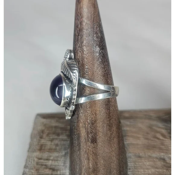 Natural Dark Brazilian Amethyst Sterling Silver Ring 6.5 Cts Artisan Statement - Picture 5 of 15